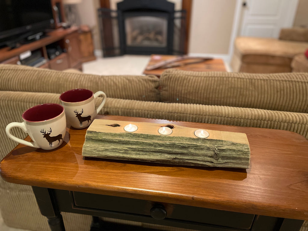 Cedar Candle Holder